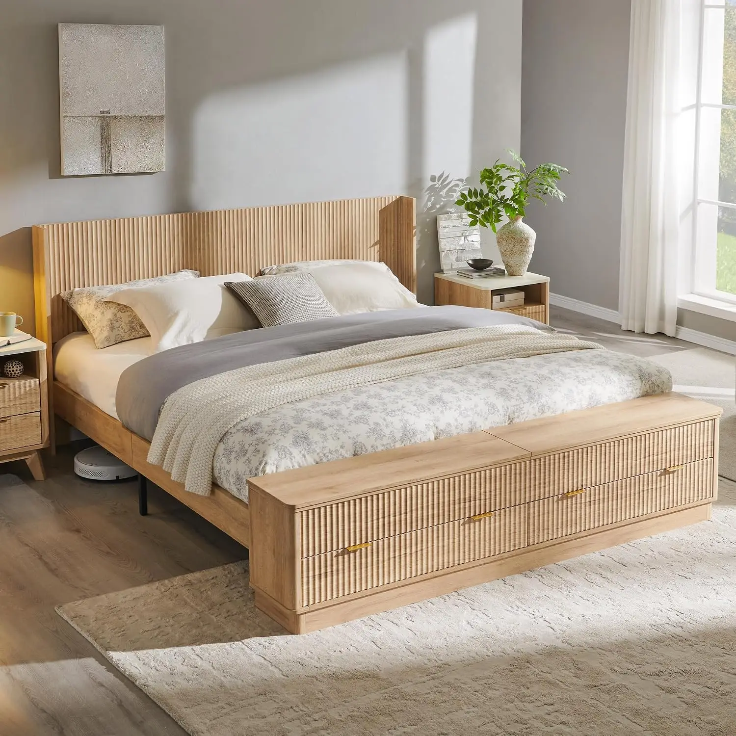 King Size Bed Frame With Storage Drawers - Кровать размера 
