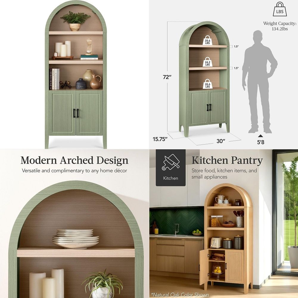 Storage - Высокий арочный кухонный шкаф-кладовка 71 дюйм,
