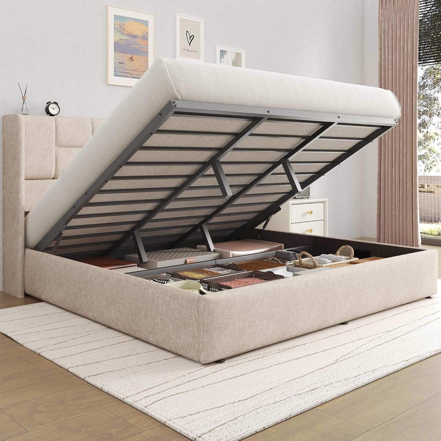 Gas Lift Storage Bed Hydraulic - Каркас кровати King с гидравлическим подъемным