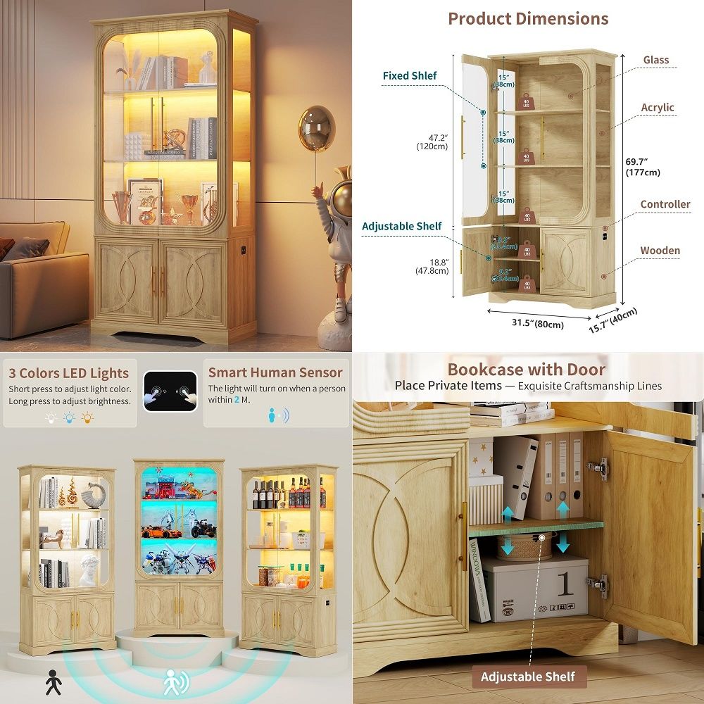 Storage - Витрина со стеклянными дверцами и полками