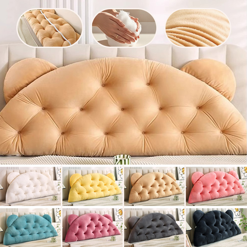 Headboard Cushion Backrest Tatami - Подушка-спинка с ушками медведя, толстая, мягкая,