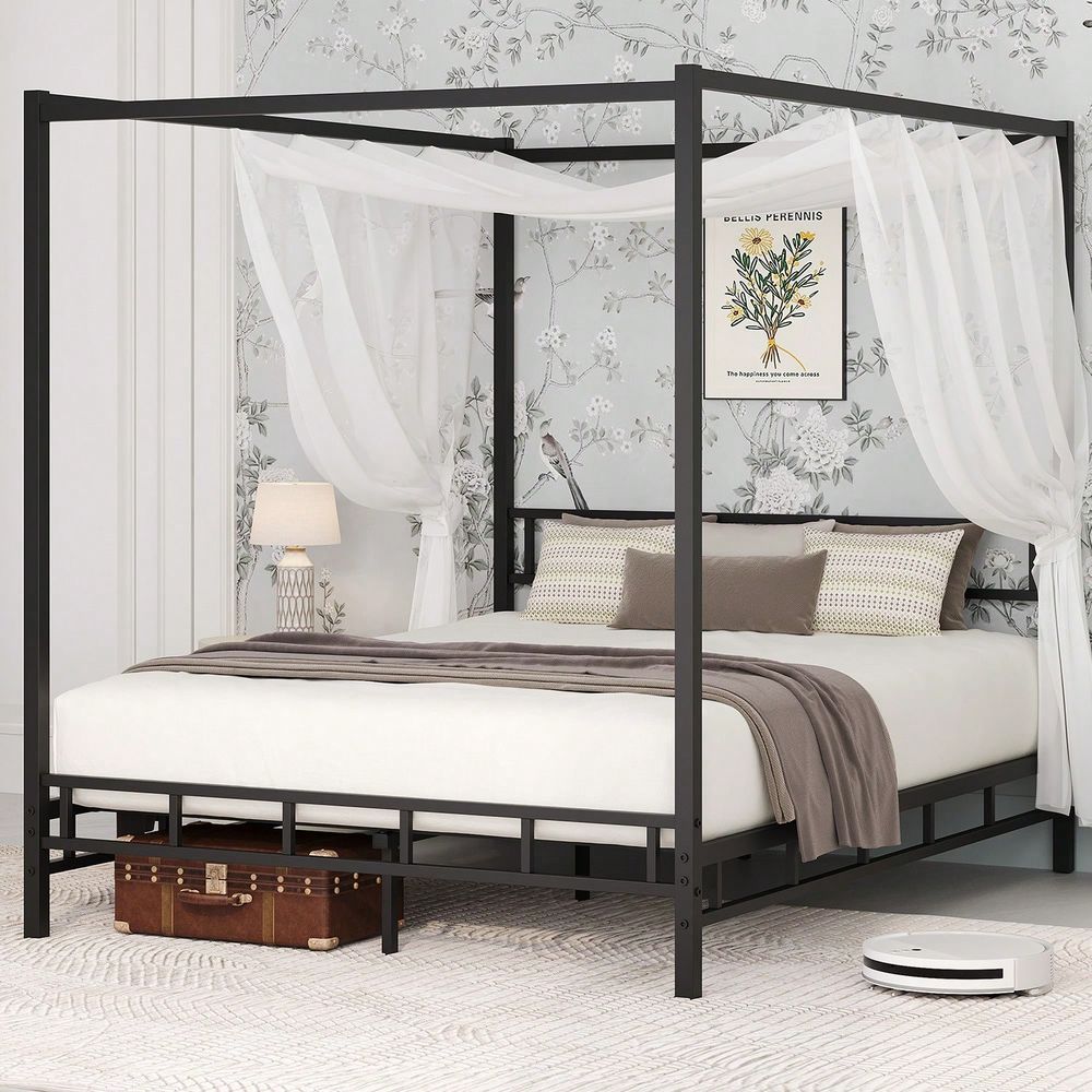 Canopy Bed Frame Metal Queen - Металлический каркас кровати с балдахином, каркас
