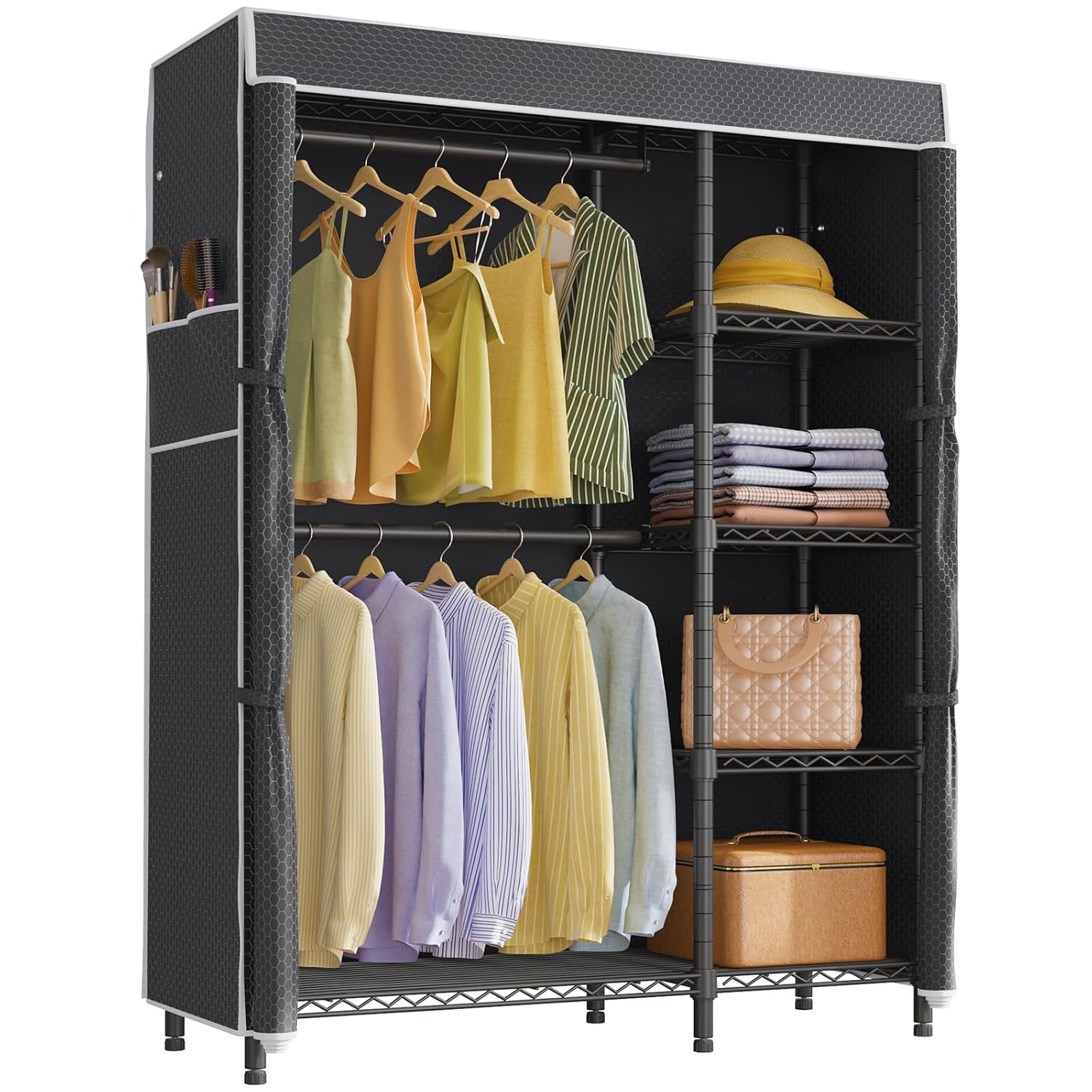 Wardrobe Closet Portable Fabric Cover - Портативный шкаф-гардероб с прочной вешалкой для