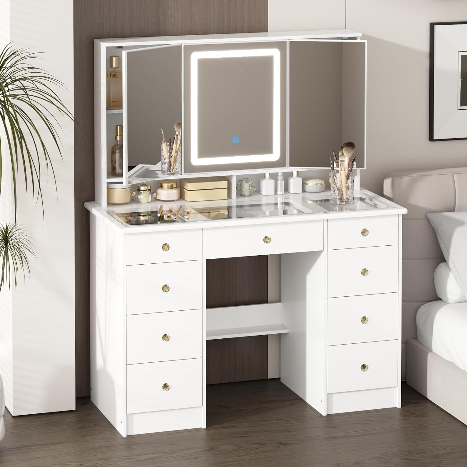 Dressing Table Vanity With Lighted Mirror - Туалетный столик с зеркалом и подсветкой,