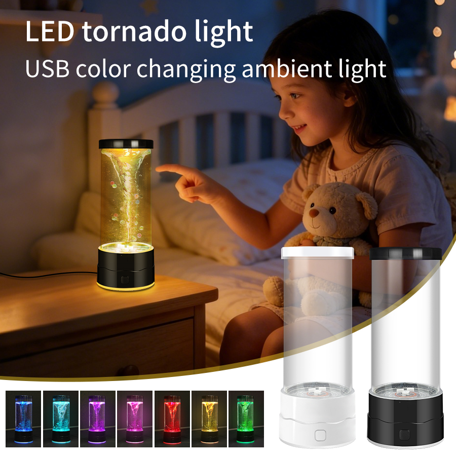 Floating Nightstand With Led Light - Креативный светодиодный ночник-торнадо с USB-подключением, многоцветная