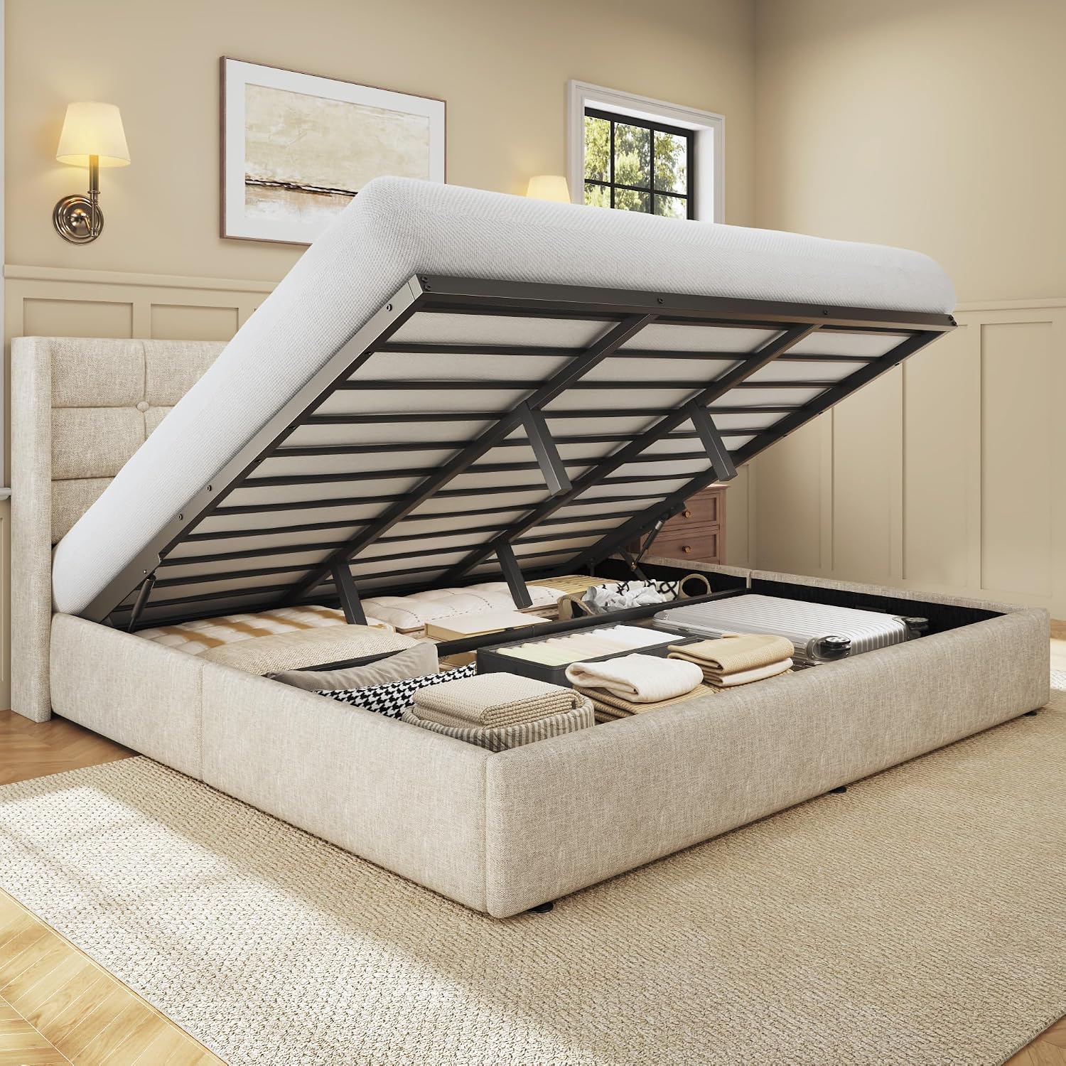 Gas Lift Storage Bed Hydraulic - Кровать King Size с подъемным механизмом