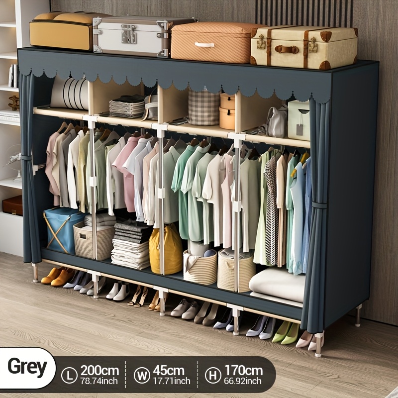 Wardrobe Closet Portable Fabric Cover - Портативный органайзер для шкафа с металлическим