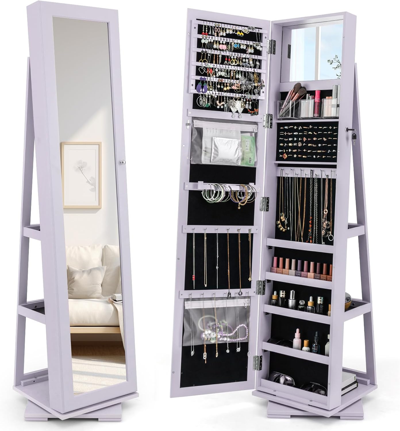 Full Length Mirror Jewelry Armoire - Шкаф для украшений с поворотным механизмом