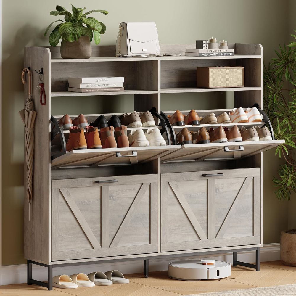 Shoe Rack Cabinet Narrow Entryway - Шкаф для хранения обуви с 4