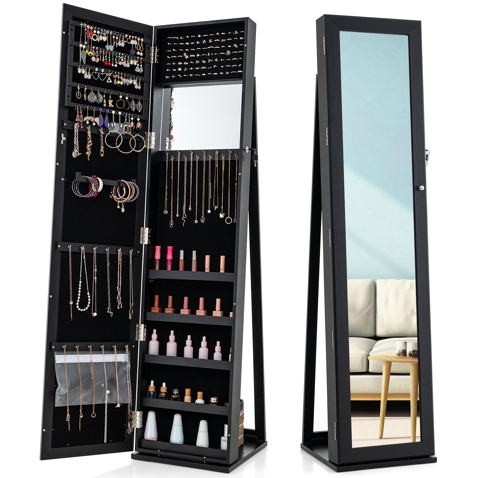 Full Length Mirror Jewelry Armoire - Шкаф для украшений с зеркалом в