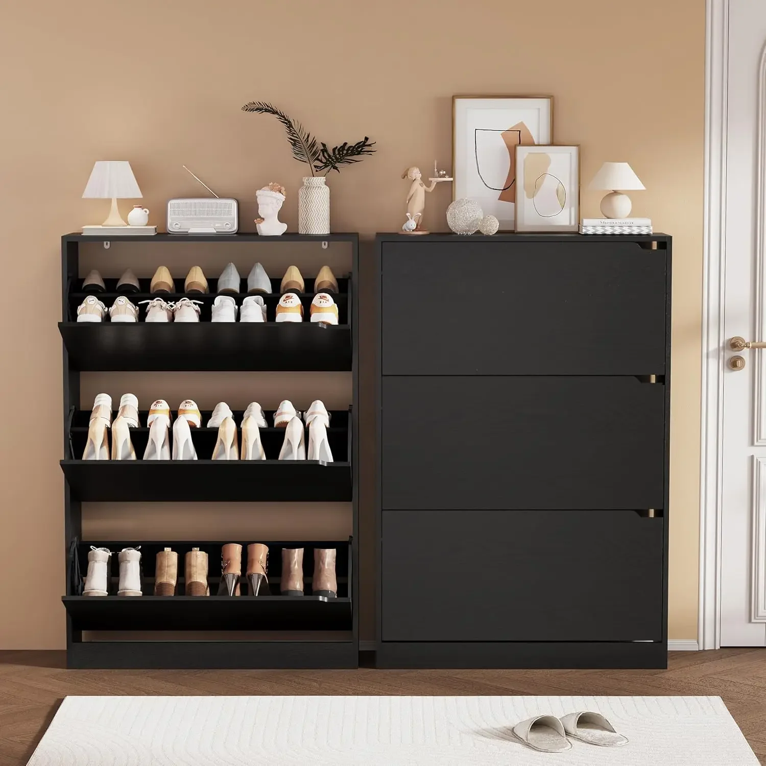 Shoe Rack Cabinet Narrow Entryway - Тумба для хранения обуви, деревянный органайзер