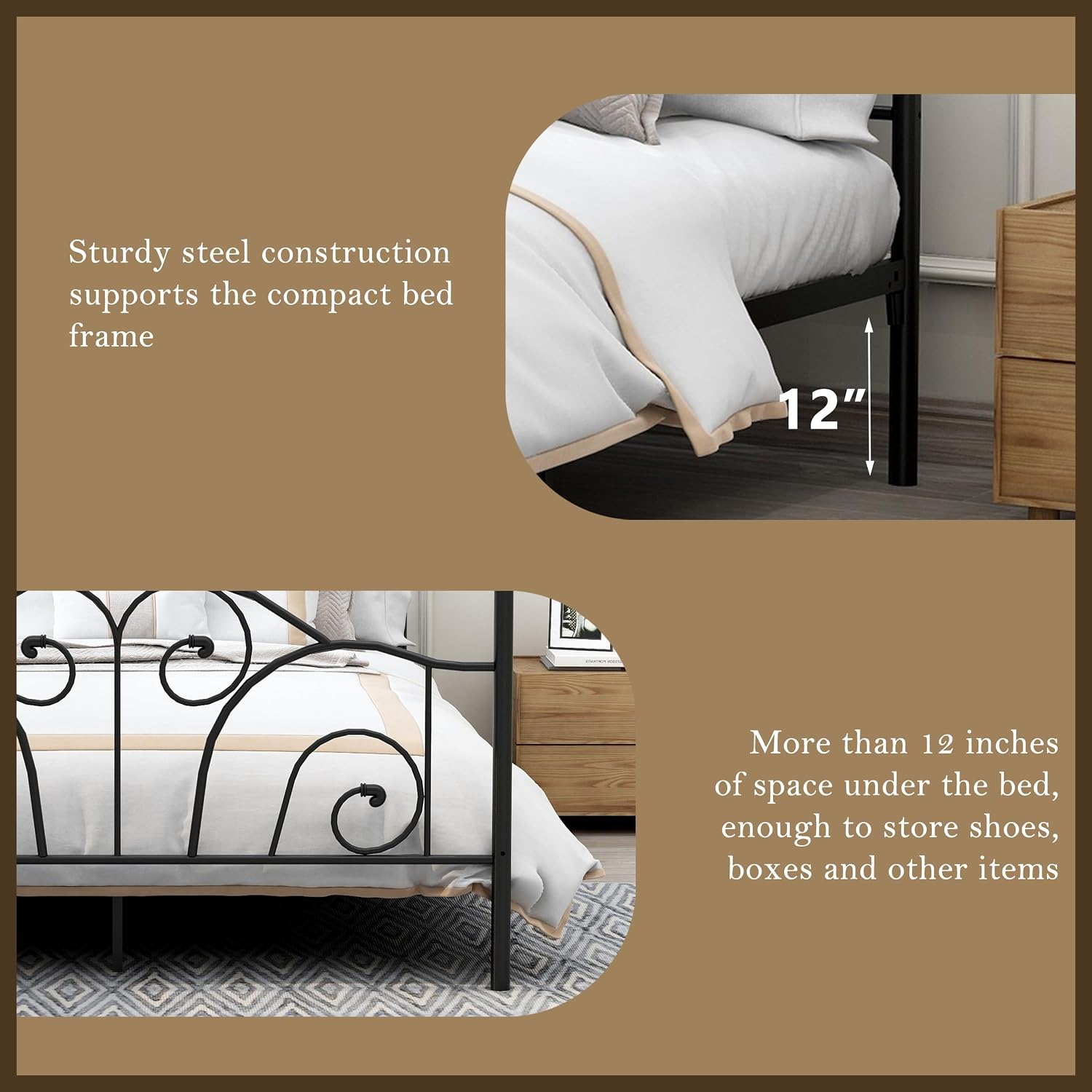 Металлическая кровать-балдахин – обзор и цена Canopy Bed Frame Metal Queen