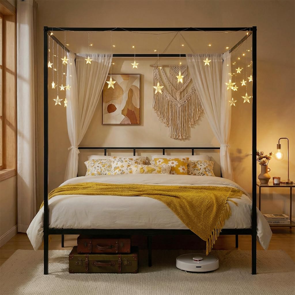 Металлическая кровать-диван ра – обзор и цена Canopy Bed Frame Metal Queen