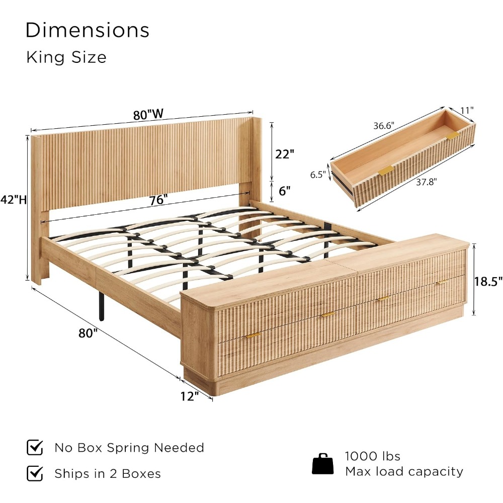 Кровать размера King Size с ме – обзор и цена King Size Bed Frame With Storage Drawers