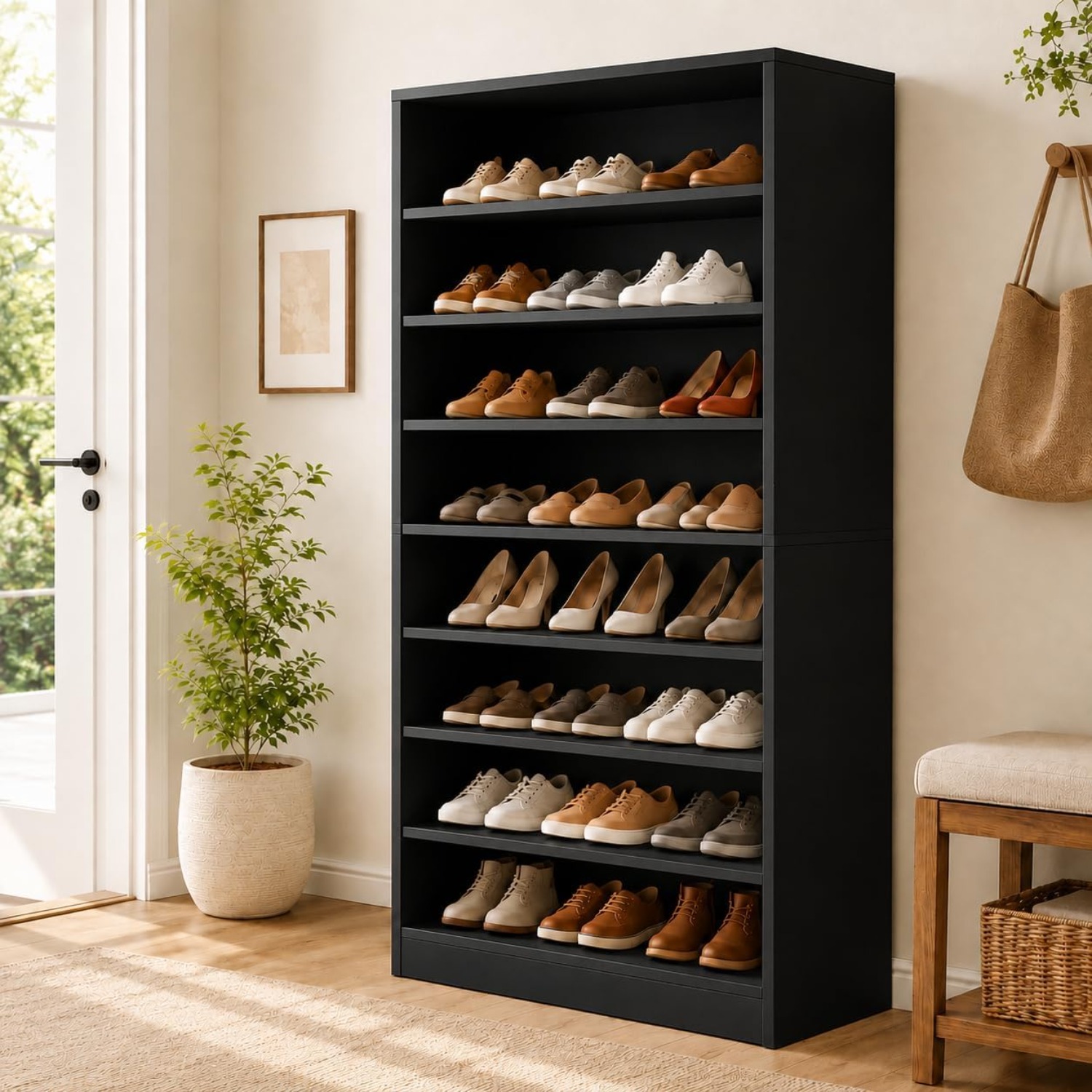 Высокий шкаф-стеллаж для обуви – обзор и цена Shoe Rack Cabinet Narrow Entryway