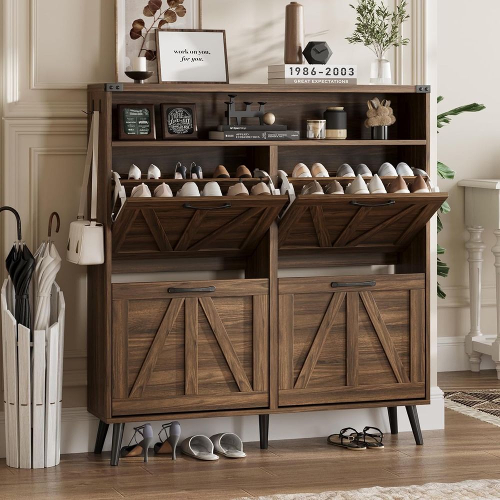 Тумба для обуви с 4 выдвижными – обзор и цена Shoe Rack Cabinet Narrow Entryway