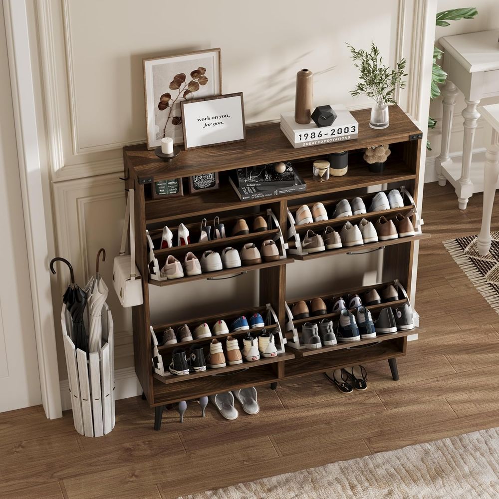 Тумба для обуви с 4 выдвижными – обзор и цена Shoe Rack Cabinet Narrow Entryway