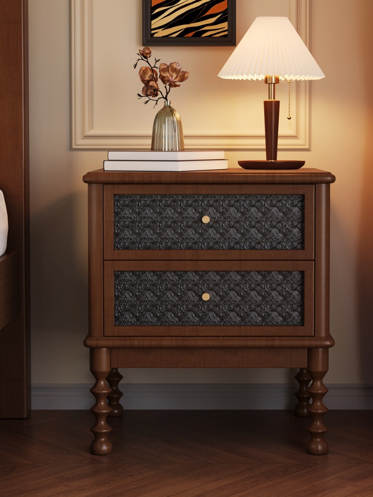 Винтажные прикроватные тумбочк – обзор и цена Solid Wood Nightstand 2 Drawers