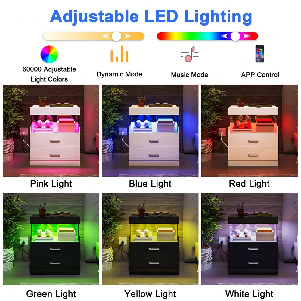 Черный прикроватный столик с L – обзор и цена Floating Nightstand With Led Light