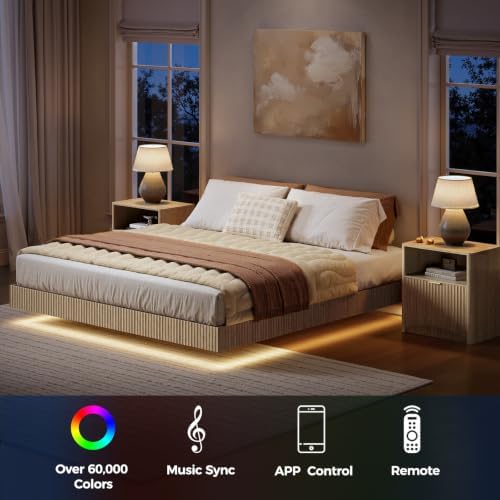 Комплект для спальни, двуспаль – обзор и цена Floating Nightstand With Led Light
