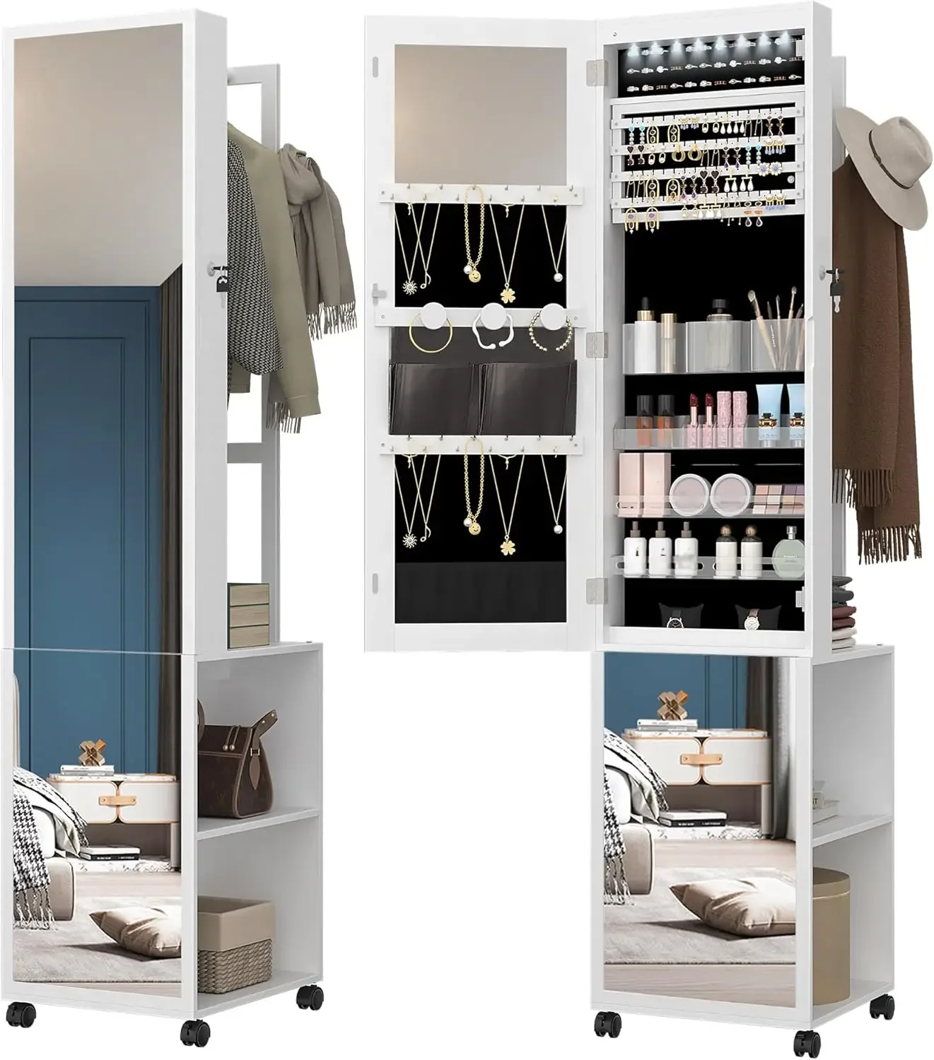 Шкаф для ювелирных изделий с 8 – обзор и цена Full Length Mirror Jewelry Armoire