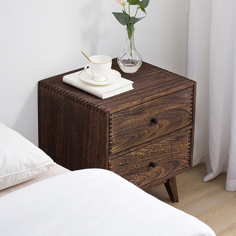Прикроватная тумба из массива  – обзор и цена Solid Wood Nightstand 2 Drawers