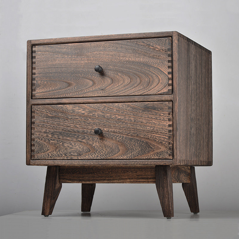 Прикроватная тумба из массива  – обзор и цена Solid Wood Nightstand 2 Drawers