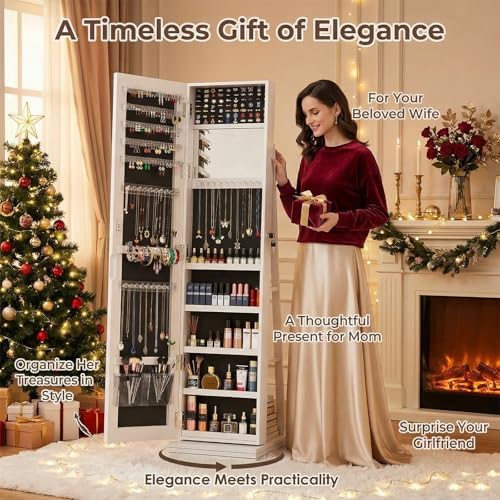 360 °   Вращающийся шкаф для у – обзор и цена Full Length Mirror Jewelry Armoire
