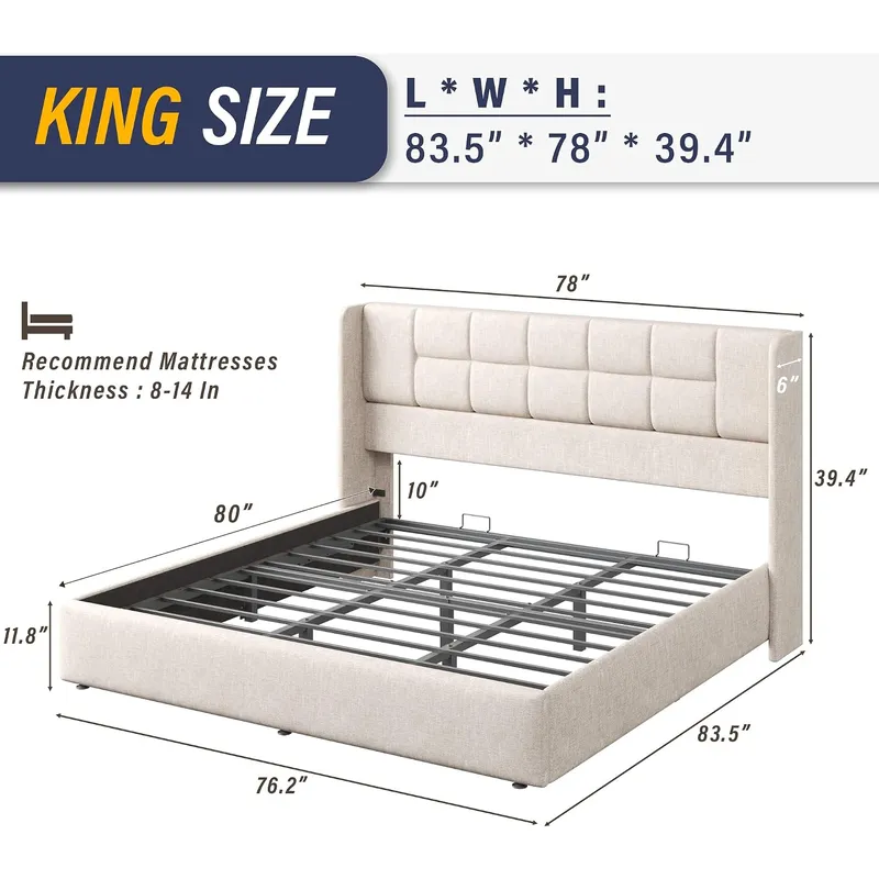 Кровать с гидравлическим подъе – обзор и цена Gas Lift Storage Bed Hydraulic