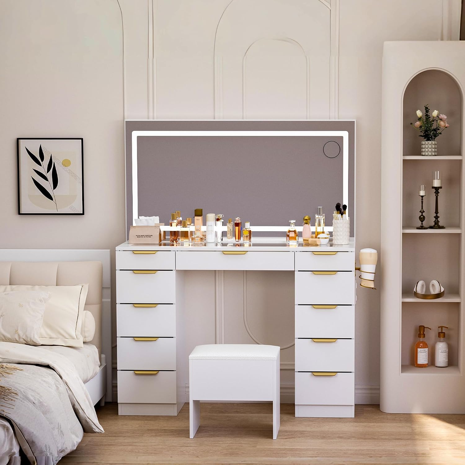 Туалетный столик со стеклянной – обзор и цена Dressing Table Vanity With Lighted Mirror