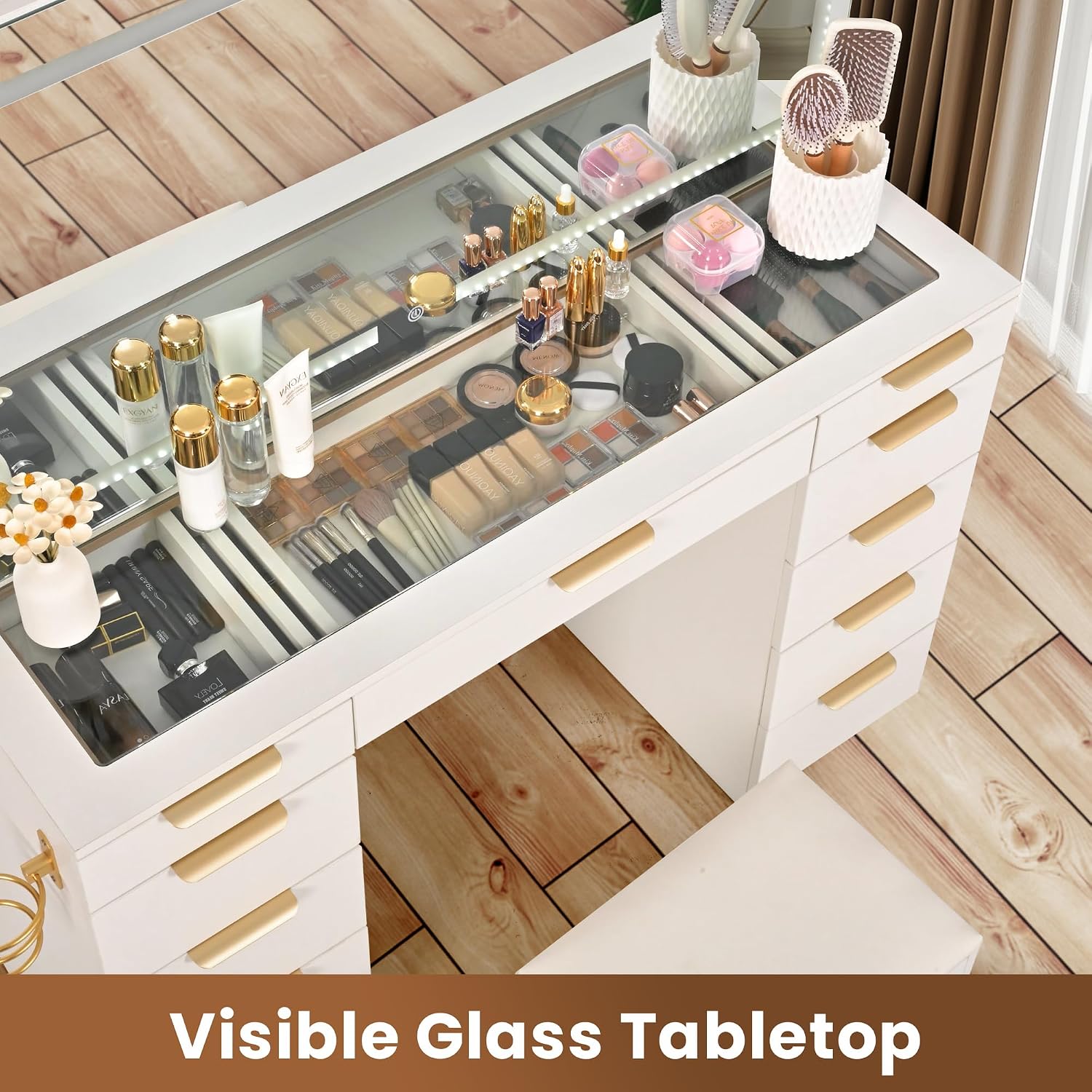 Туалетный столик со стеклянной – обзор и цена Dressing Table Vanity With Lighted Mirror