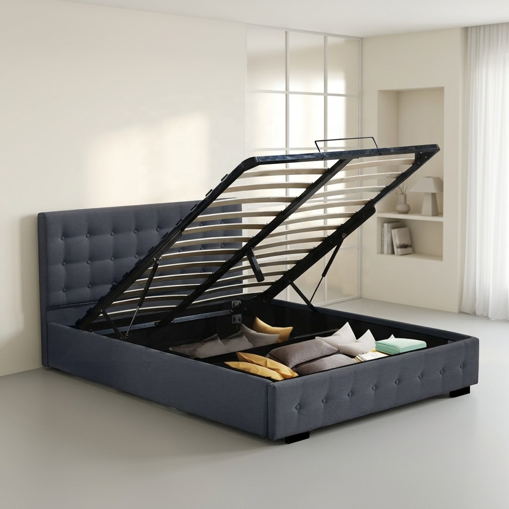 Современная кровать-оттоманка  – обзор и цена Gas Lift Storage Bed Hydraulic