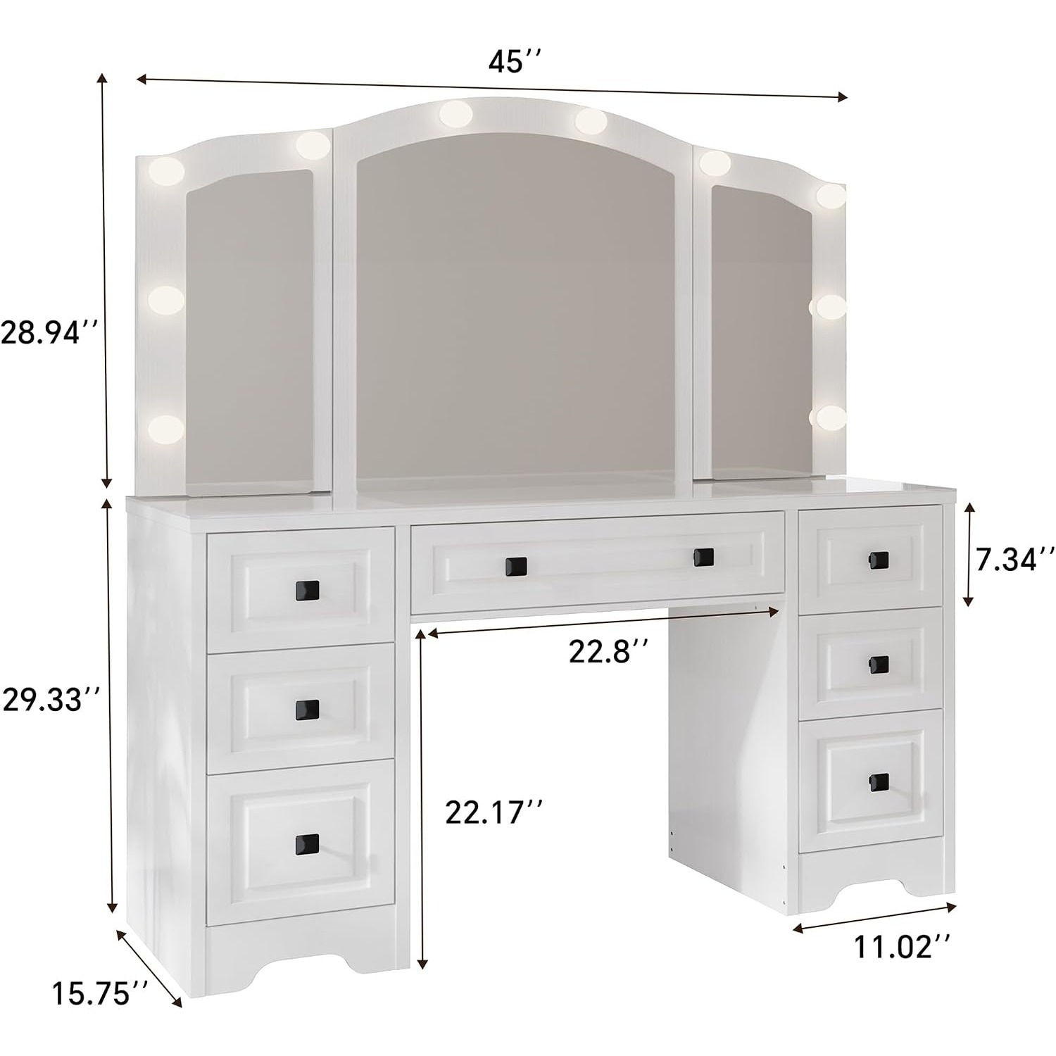Туалетный столик с подсветкой, – обзор и цена Dressing Table Vanity With Lighted Mirror