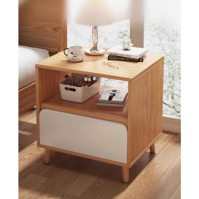 Белая прикроватная тумбочка дл – обзор и цена Solid Wood Nightstand 2 Drawers