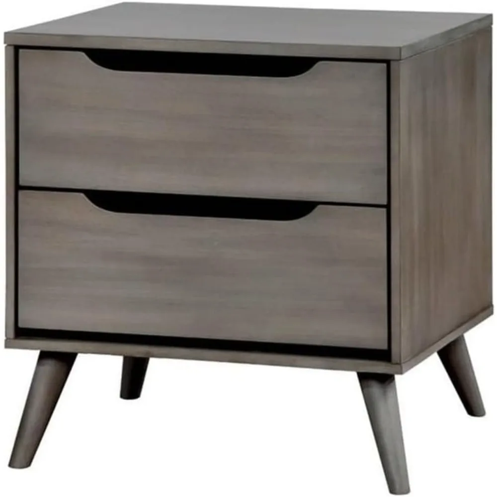 Тумбочка из массива дерева сер – обзор и цена Solid Wood Nightstand 2 Drawers