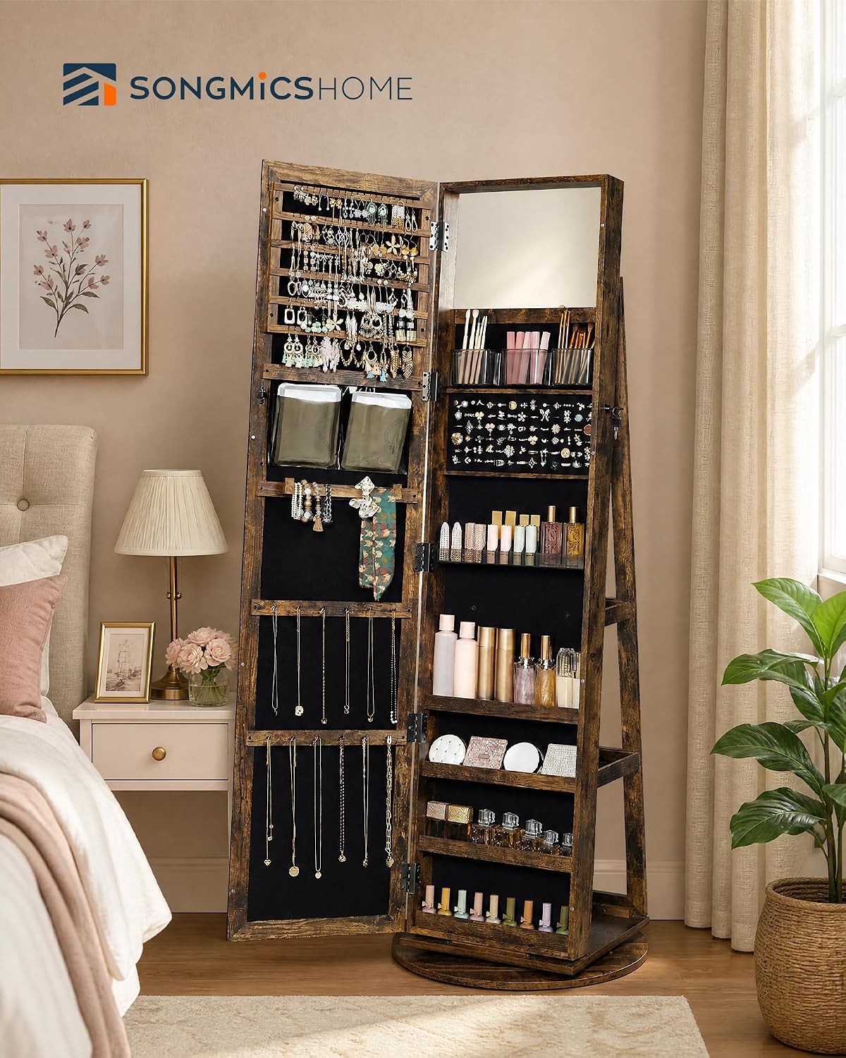 Напольный шкаф для украшений,  – обзор и цена Full Length Mirror Jewelry Armoire