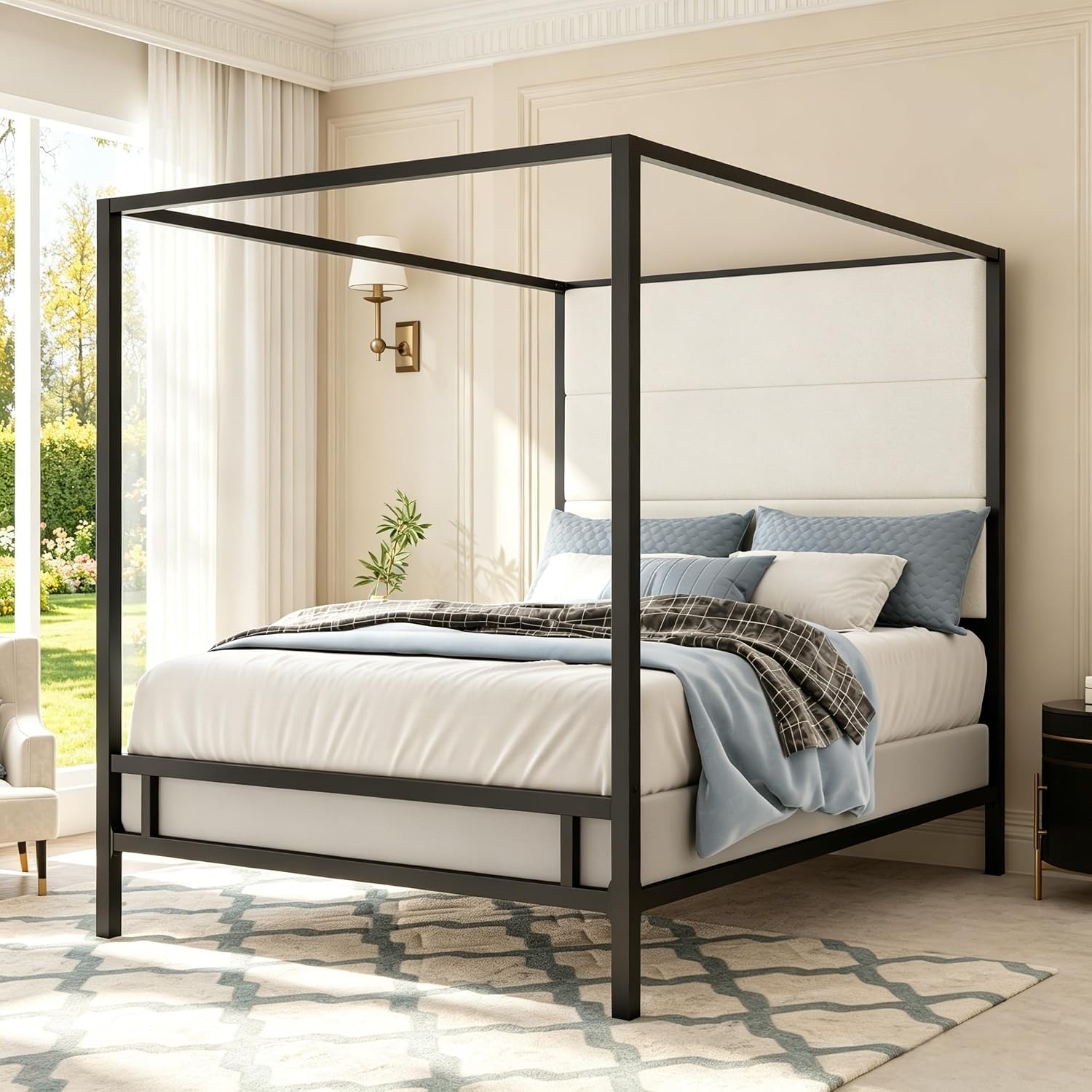 Кровать-королева с балдахином, – обзор и цена Canopy Bed Frame Metal Queen