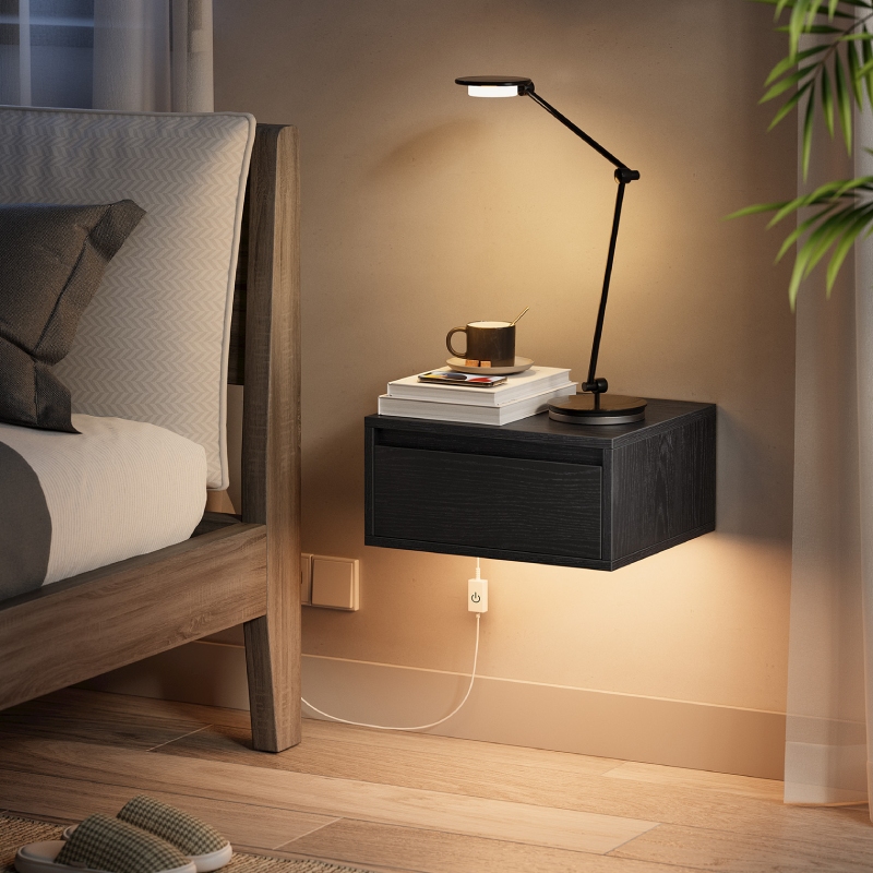 Прикроватная тумбочка с LED-по – обзор и цена Floating Nightstand With Led Light