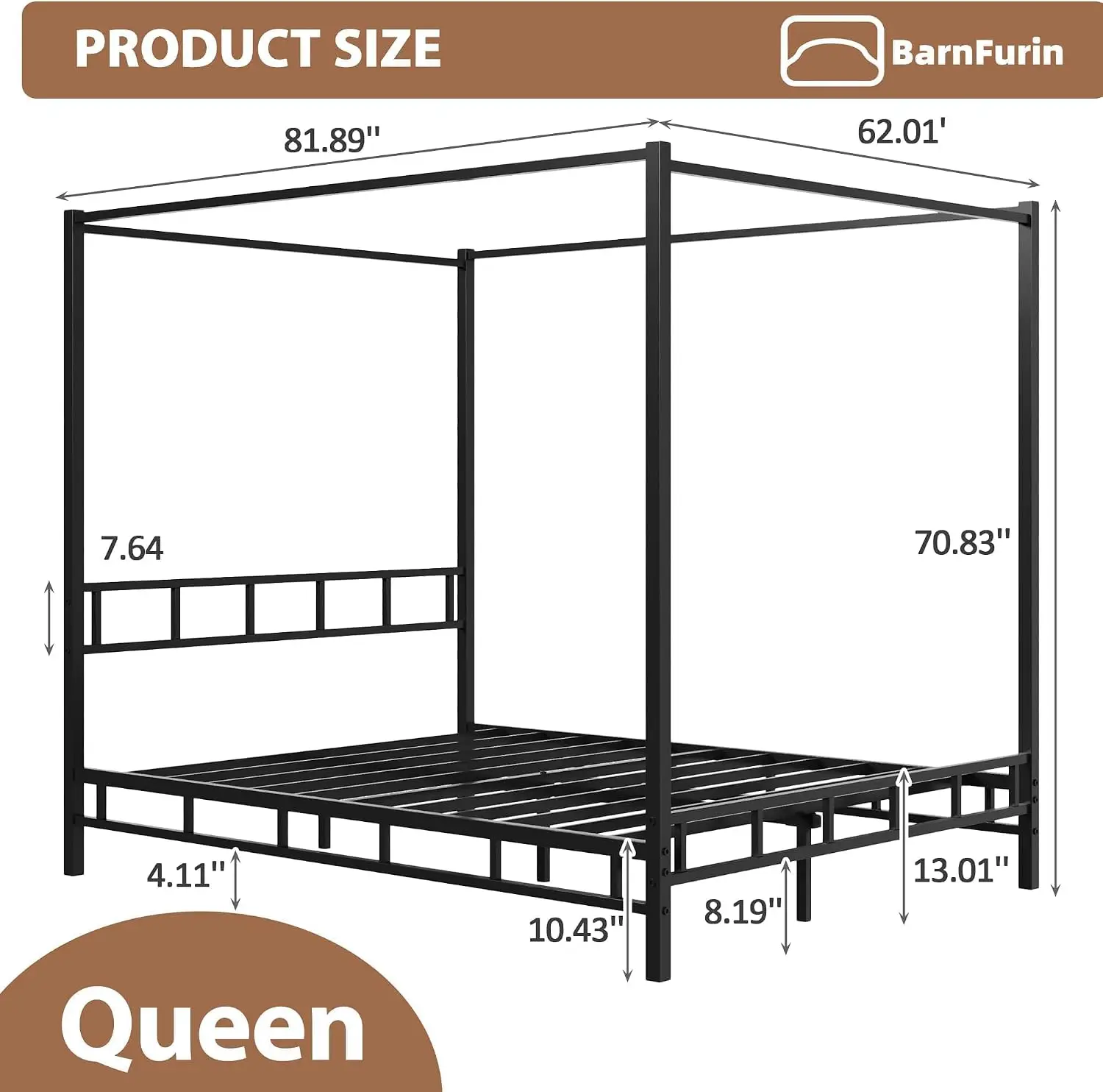 Металлическая кровать с балдах – обзор и цена Canopy Bed Frame Metal Queen