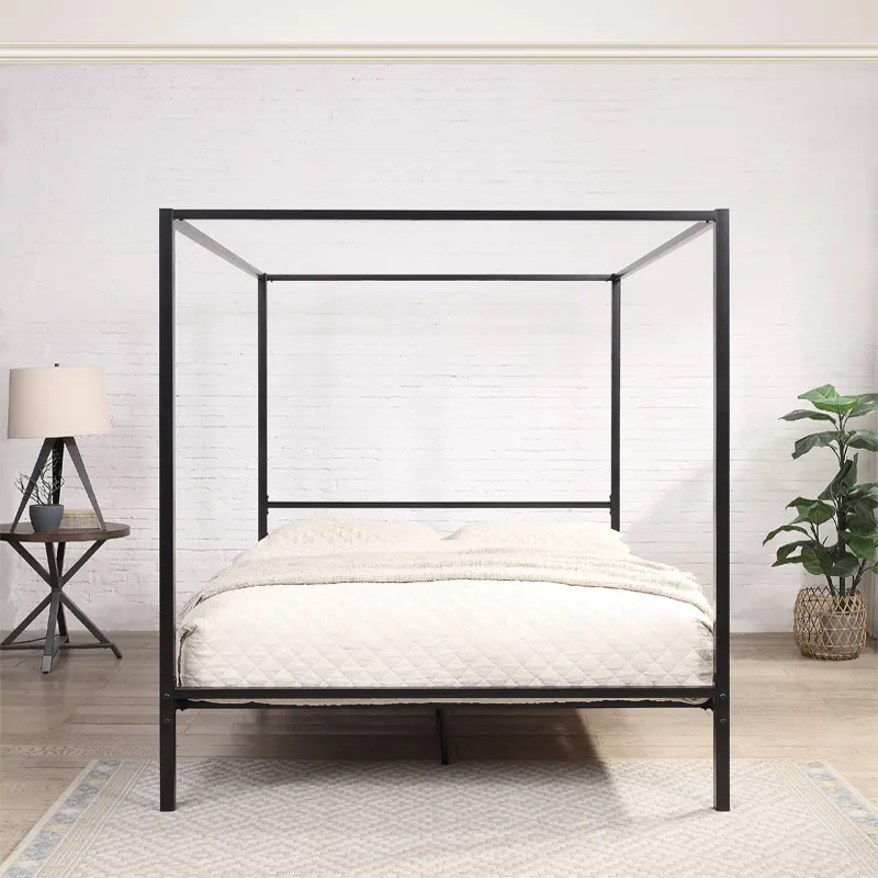 Современная черная кровать-див – обзор и цена Canopy Bed Frame Metal Queen
