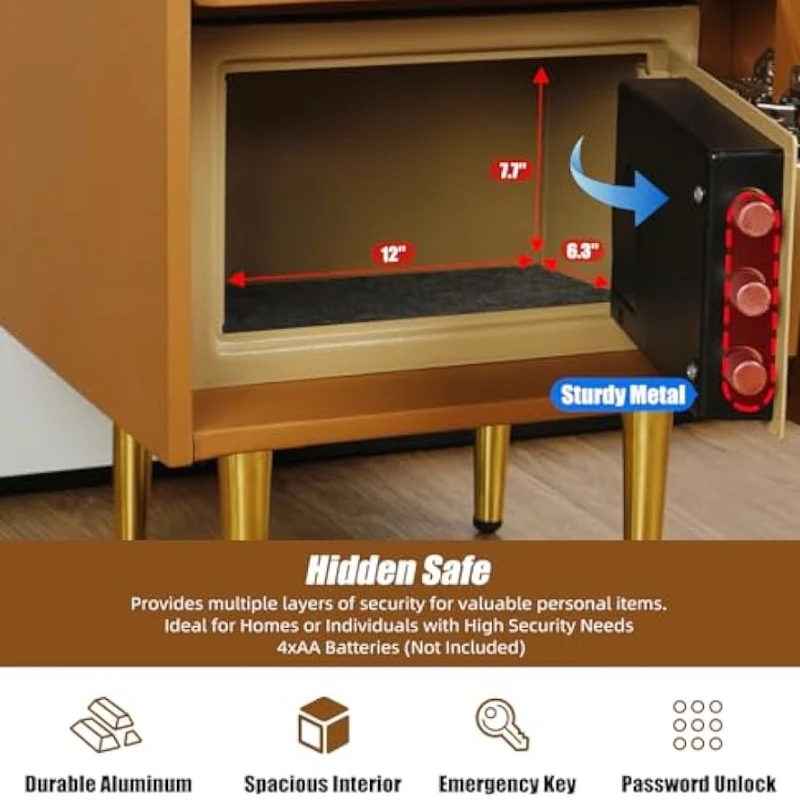 Умная прикроватная тумбочка с  – обзор и цена Solid Wood Nightstand 2 Drawers