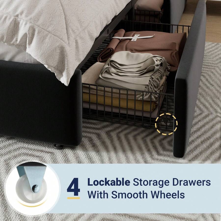 Кровать-платформа размера Full – обзор и цена King Size Bed Frame With Storage Drawers