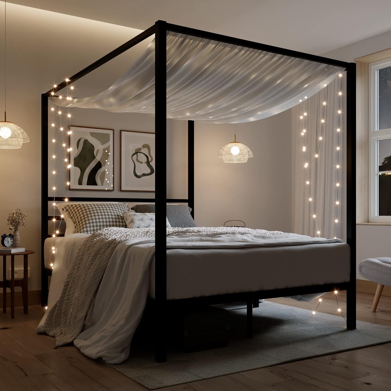 Металлическая кровать-короб ра – обзор и цена Canopy Bed Frame Metal Queen