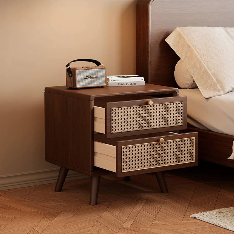 Прикроватная тумбочка из масси – обзор и цена Solid Wood Nightstand 2 Drawers