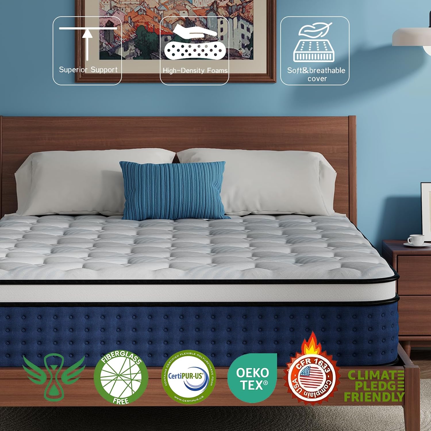Матрас, гибридный матрас Queen – обзор и цена Memory Foam Mattress In A Box Queen