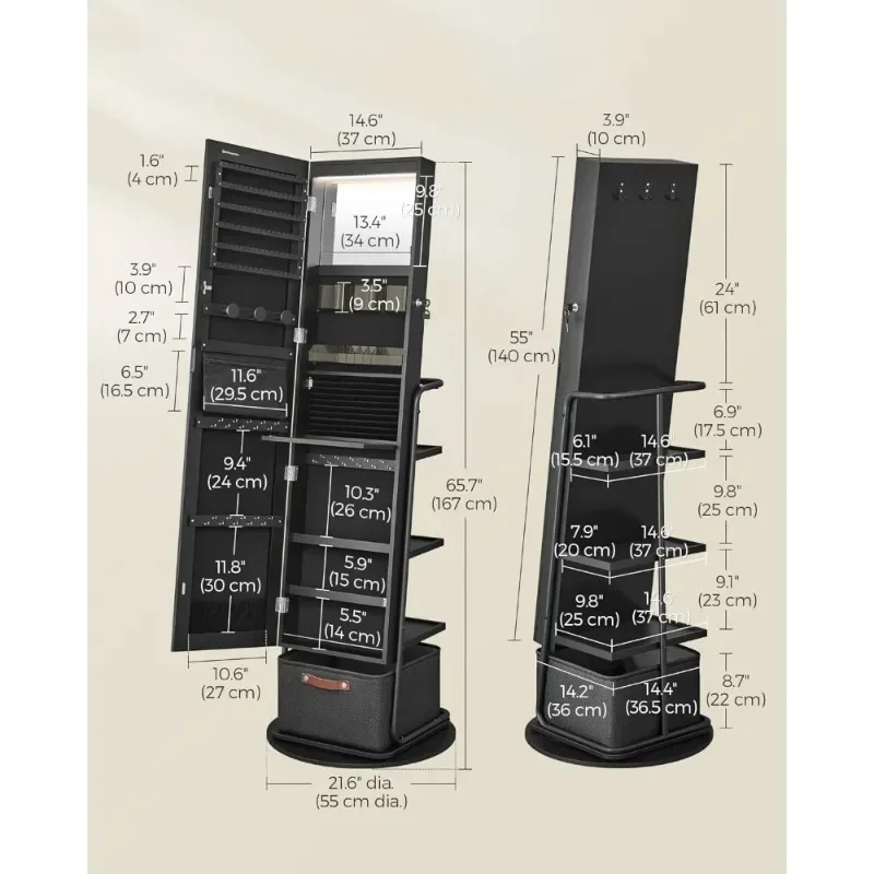 l 360° °   Поворотный зеркальн – обзор и цена Full Length Mirror Jewelry Armoire