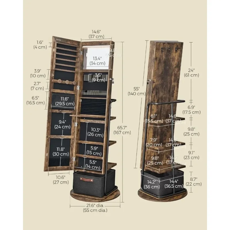 l 360° °   Поворотный зеркальн – обзор и цена Full Length Mirror Jewelry Armoire
